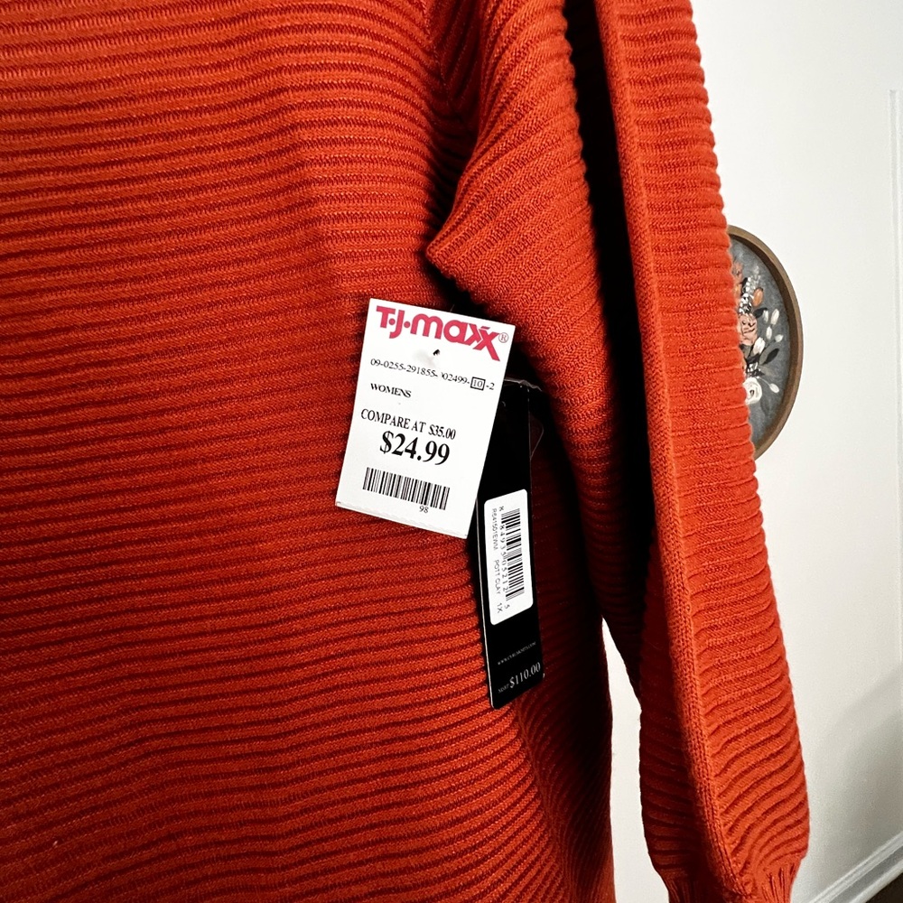 Cyrus Women's Cowl Neck Sweater in Deep Rust - Picture 2 of 3